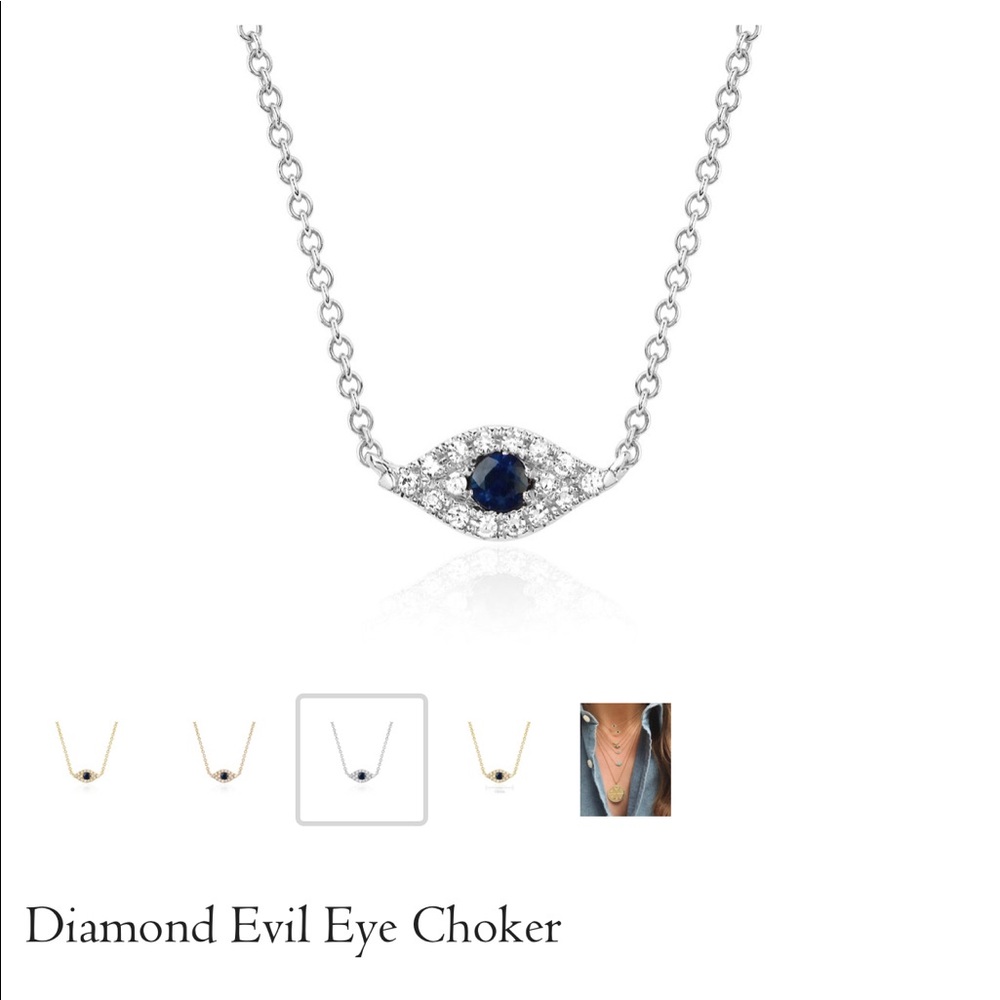 EF collection diamond evil eye necklace